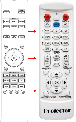 Replacement remote for JVC RM-MH16G