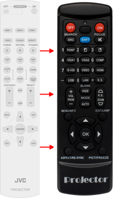 Control remoto de sustitución para Dreamvision R9010086