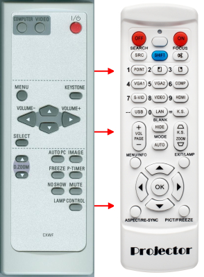 Replacement remote control for Oki OKI-P20X