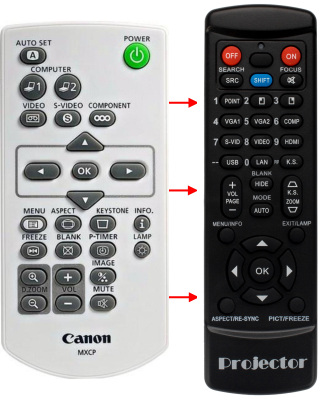 Replacement remote control for Sanyo PLC-XD2600