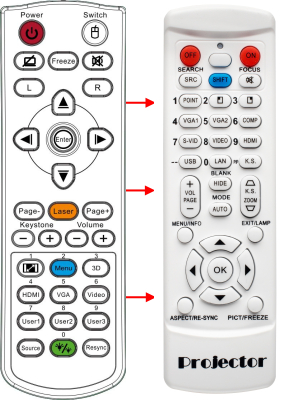 Replacement remote control for Optoma W402
