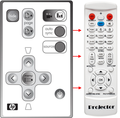 Replacement remote control for Hp VP6200