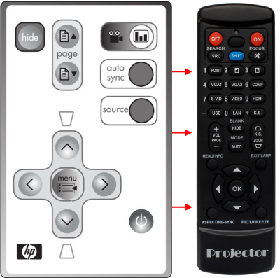 Replacement remote control for Hp VP6210