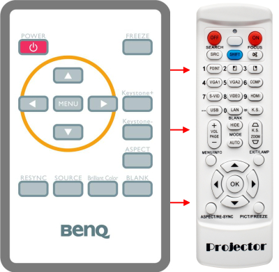 Replacement remote control for BenQ MP514