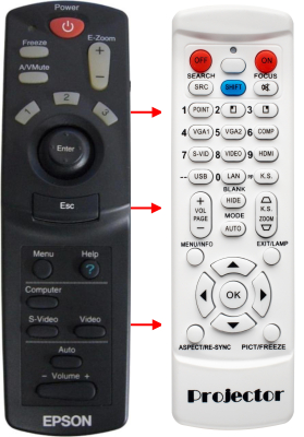 Replacement remote for Epson EMP70 EMP800 EMP7600 EMP700 EMP810 EMP710