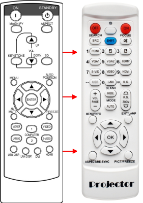 Replacement remote for Mitsubishi XD360U-EST WD385U-EST ES100