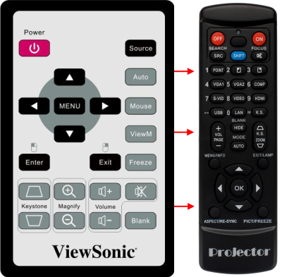 Replacement remote control for Viewsonic PJD5112