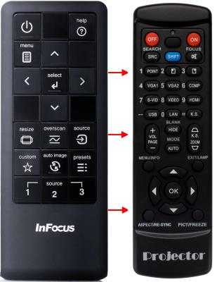 Replacement remote for Infocus SP8602 SP8604