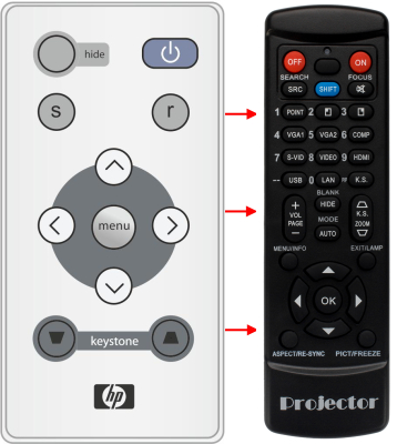 Replacement remote control for Hp VP6110