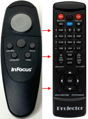Replacement remote for Infocus LP70+ LP815 LP820