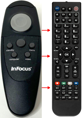 Replacement remote for Infocus W400, LP850, C460, SCREENPLAY 777