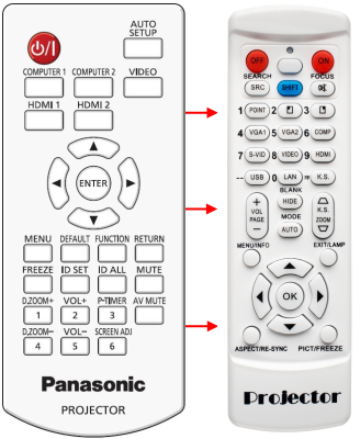 Ersättande fjärrkontroll för Panasonic PT-VX605N PT-VZ570 PT-VW530 PT-VX600