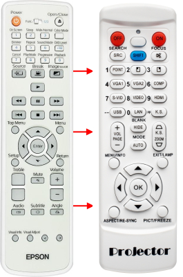 Replacement remote for Epson EMP-TWD1