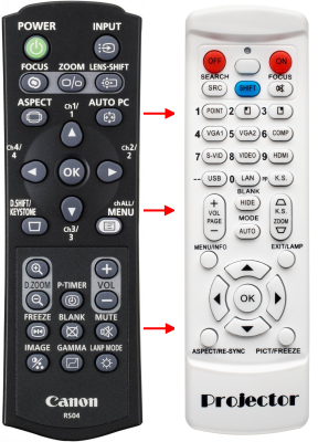 Replacement remote control for Canon REALiS WUX5000