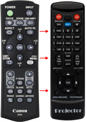 Replacement remote control for Canon REALiS WUX4000D