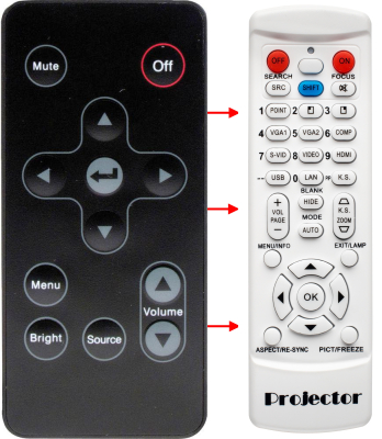 Replacement remote control for Optoma PK302