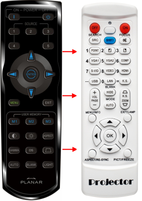Replacement remote control for Planar PD4010