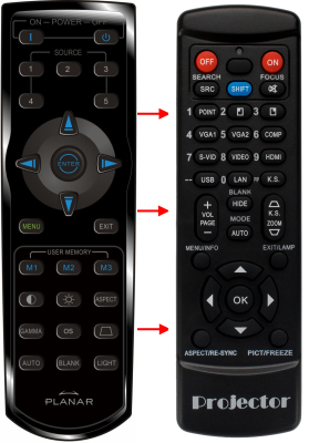 Replacement remote control for Planar 997-3444-00
