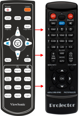 Replacement remote for Viewsonic PRO8600 PRO8520HD PRO8500