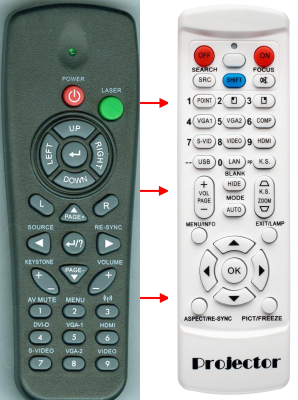 Replacement remote control for Optoma BR-5029L