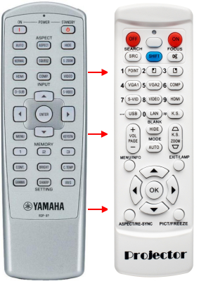 Controlo remoto de substituição para Yamaha RDP-81