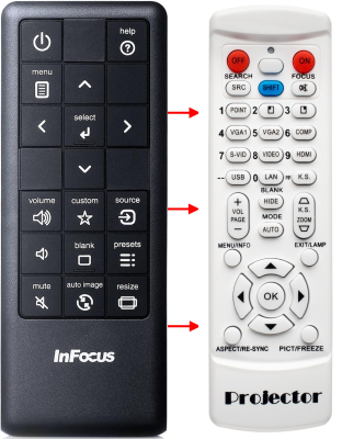 Télécommande de remplacement pour Infocus IN5534
