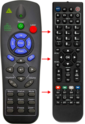 Replacement remote for Viewsonic A00005409, PJ766D