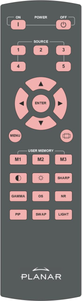 Replacement remote control for Planar PD8130