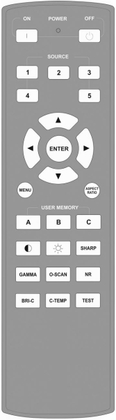 Replacement remote for Digital Projection M-Vision Cine 260-HB 1.85-2.40