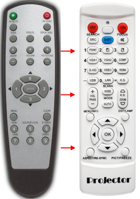 Replacement remote control for Optoma EP749