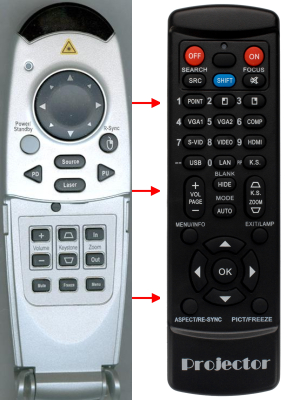Replacement remote control for Viewsonic PJ350