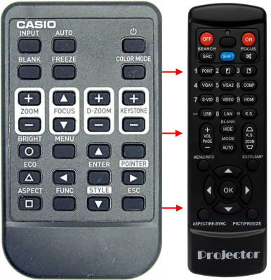 Télécommande de remplacement pour Casio XJ-S32