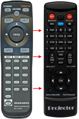 Replacement remote control for Marantz RC-11VPS1