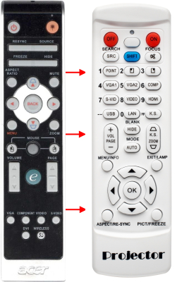 Replacement remote control for Acer XD1170