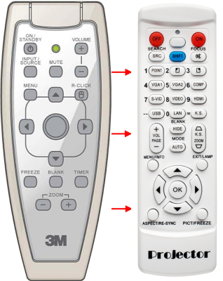 Replacement remote control for 3M SCP712