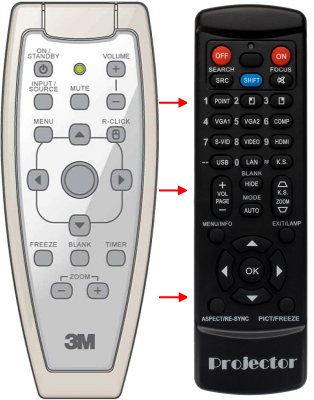 Replacement remote control for 3M SCP725