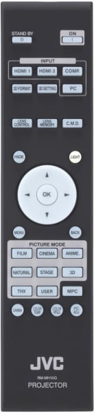 Replacement remote control for JVC DLA-X75R