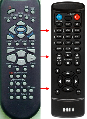 Replacement remote control for Roadstar 97P1R40K00(DVD)