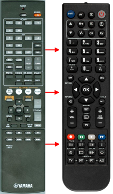 Télécommande de remplacement pour Yamaha RAV522 ZJ66510 RX-V477 RX-V577 RX-V477BL