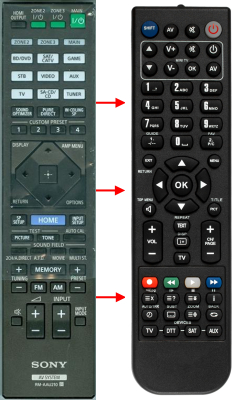 Replacement remote for Sony RM-AAU210 STR-ZA2000ES STR-ZA3000ES ZA1000ES