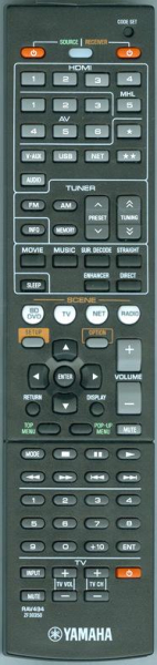 Replacement remote for Yamaha RAV494 RAV498 RX-V575 RX-V475 HTR-4066