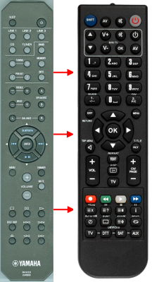 Replacement remote for Yamaha RAX33 R-S202 ZU49260