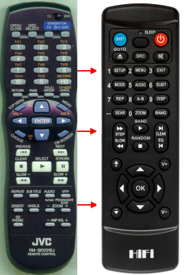 Replacement remote for JVC XV-F80BK