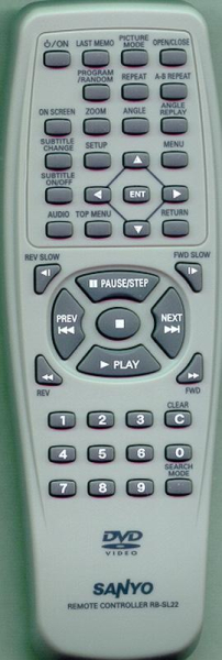 Replacement remote for Sanyo DVD-SL22 DVD-SL33 DWM-395
