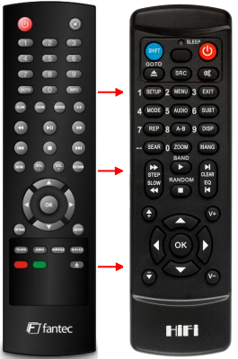 Replacement remote control for Fantec 3D ALU PLAY