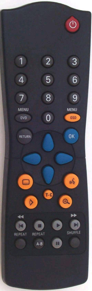 Replacement remote control for Argentina 1804DVD ADMIRAL