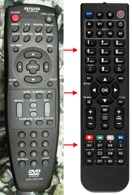 Replacement remote control for Aiwa XA-DV1EZ