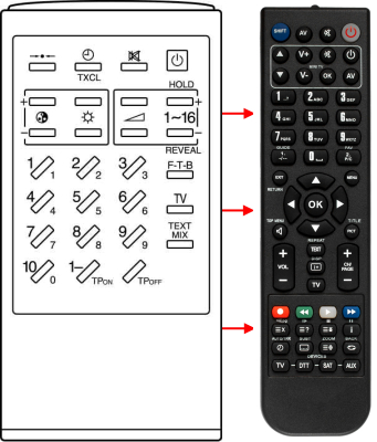 Replacement remote control for Toshiba 140E4B