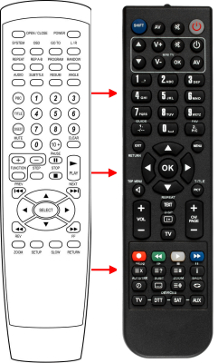Replacement remote control for Schaub Lorenz SL-D4001