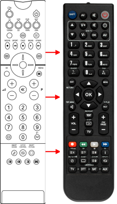 Replacement remote control for Hanseatic 076DVD-DR1000DV-S